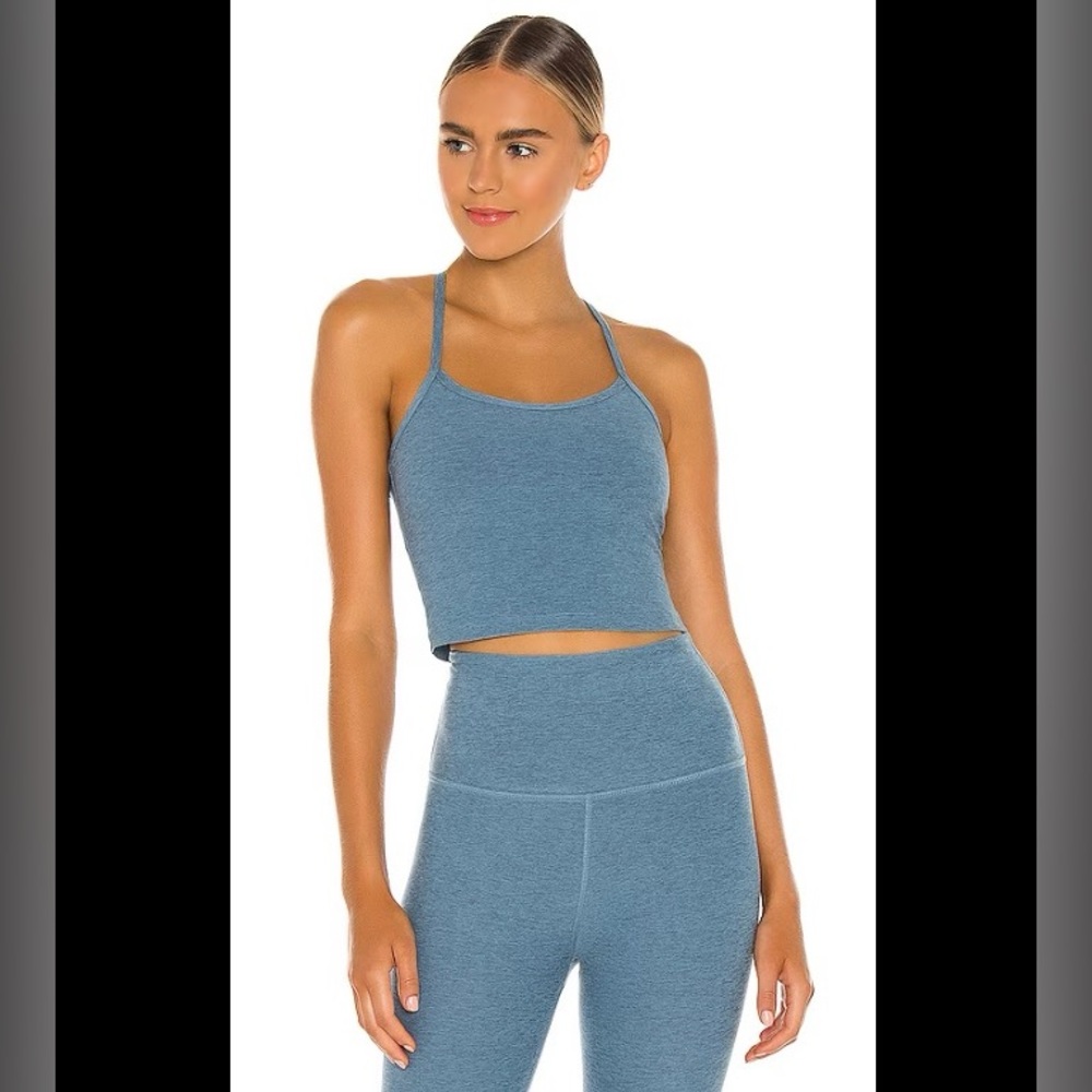 Beyond Yoga Spacedye Slim Racerback Cropped Tank - Stormy Blue